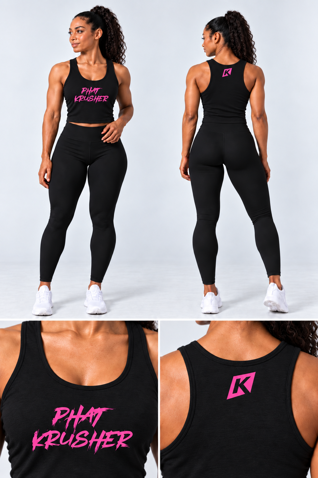 Krusher Signature Crop Top –      Black & White Collection
