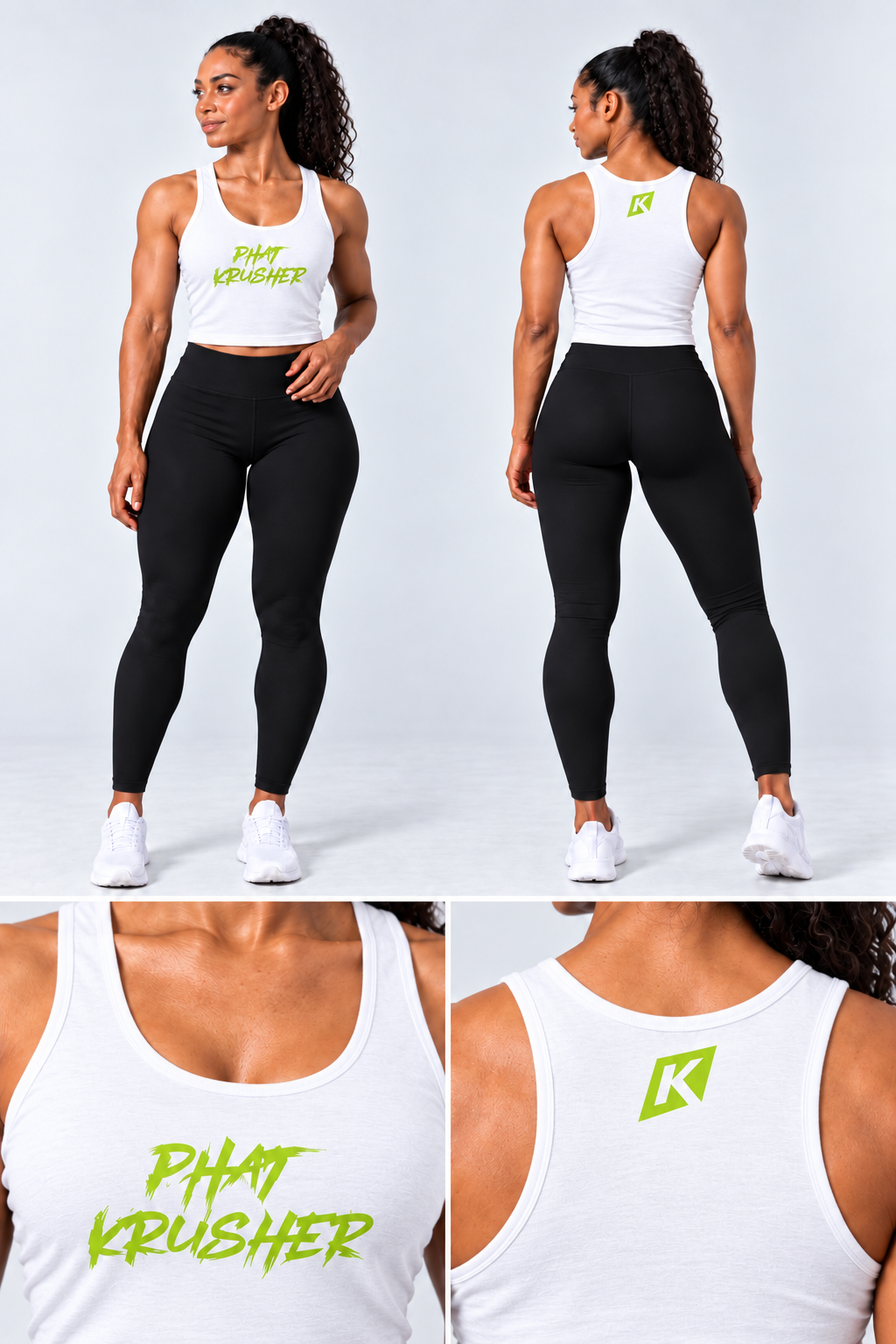 Krusher Signature Crop Top –      Black & White Collection