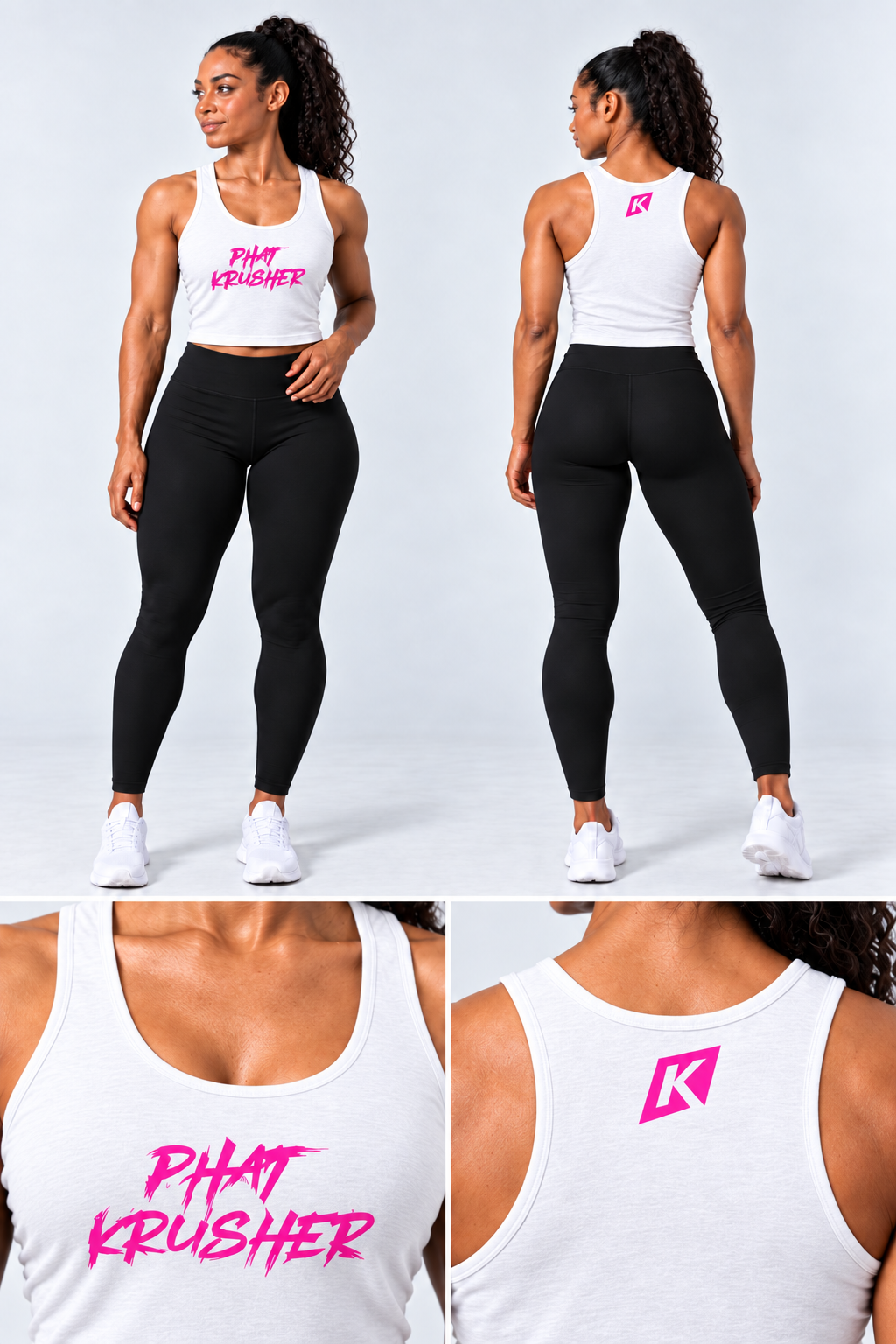 Krusher Signature Crop Top –      Black & White Collection