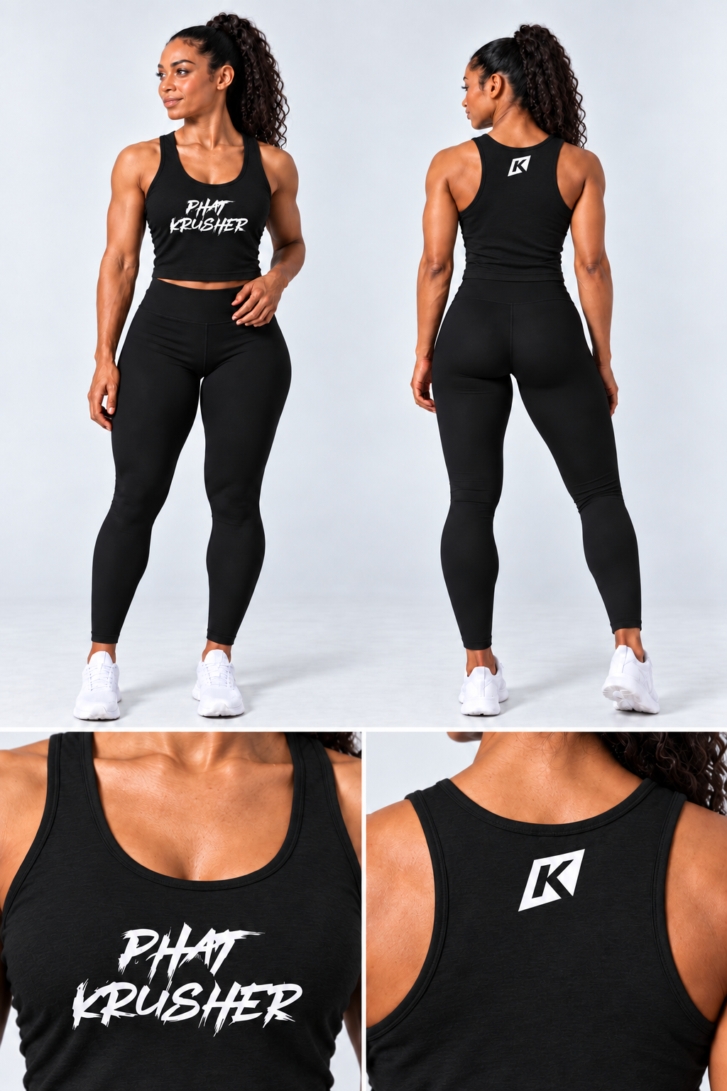 Krusher Signature Crop Top –      Black & White Collection