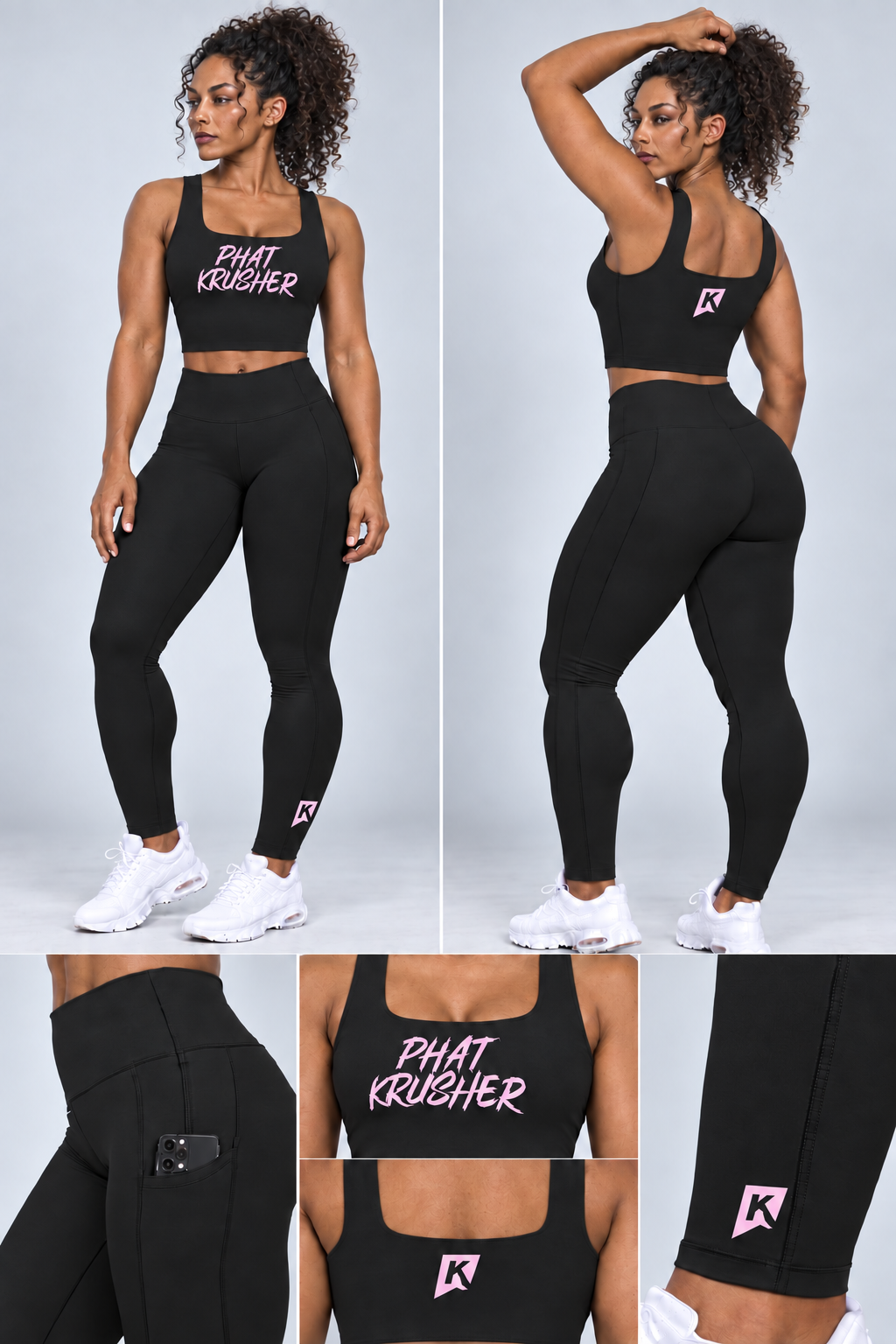 Krusher Signature Blackout Body-Control Compression 2-Piece Leggings Set