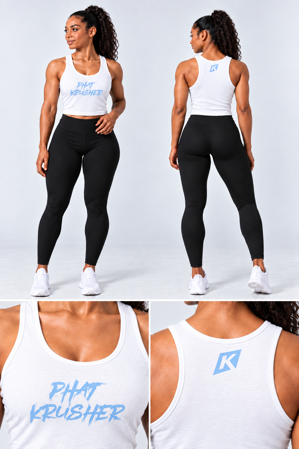 Krusher Signature Crop Top –      Black & White Collection