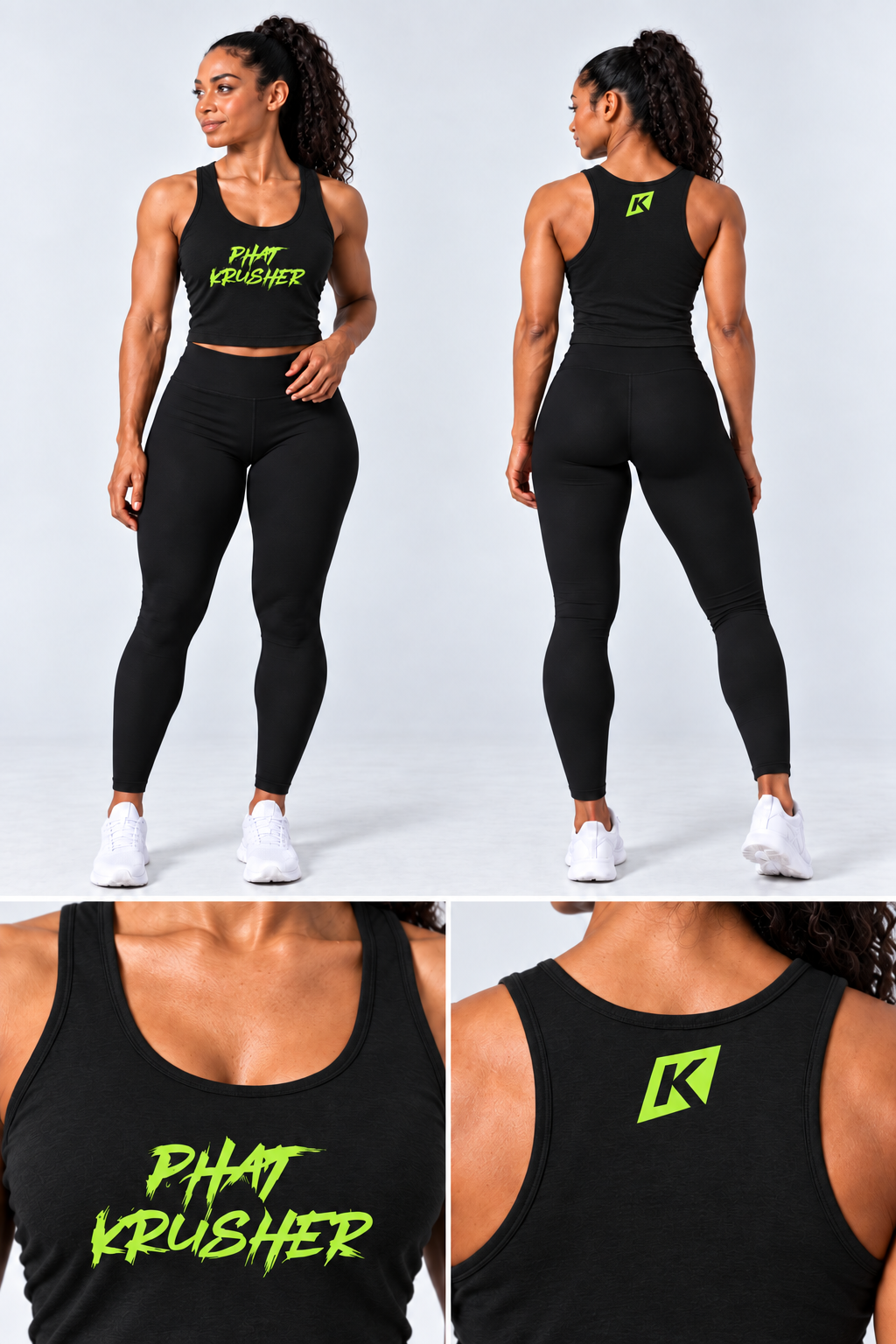 Krusher Signature Crop Top –      Black & White Collection