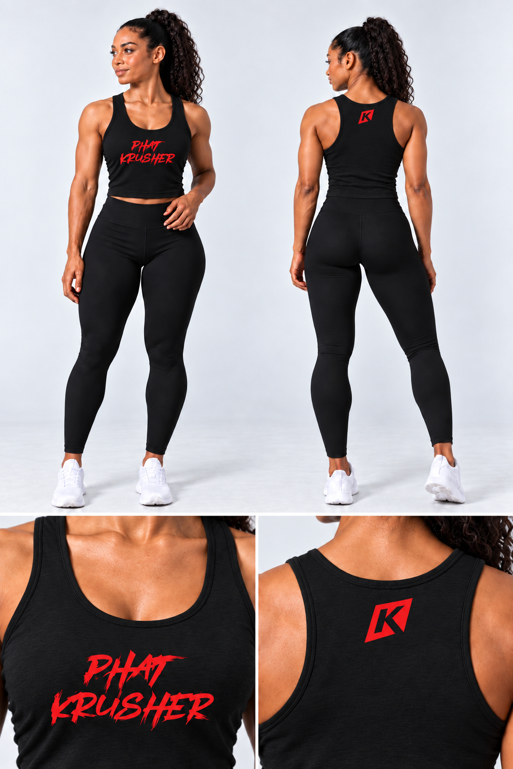 Krusher Signature Crop Top –      Black & White Collection