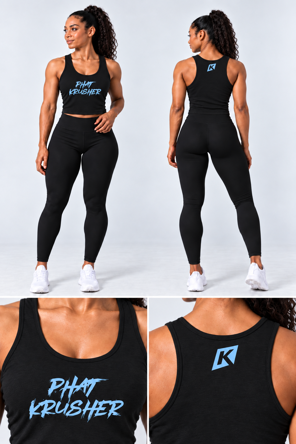 Krusher Signature Crop Top –      Black & White Collection