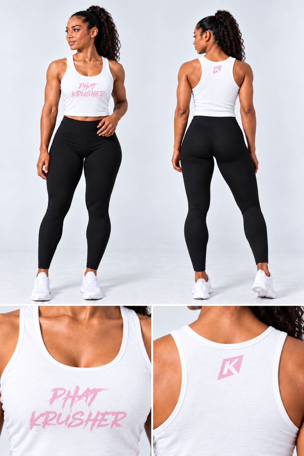 Krusher Signature Crop Top –      Black & White Collection