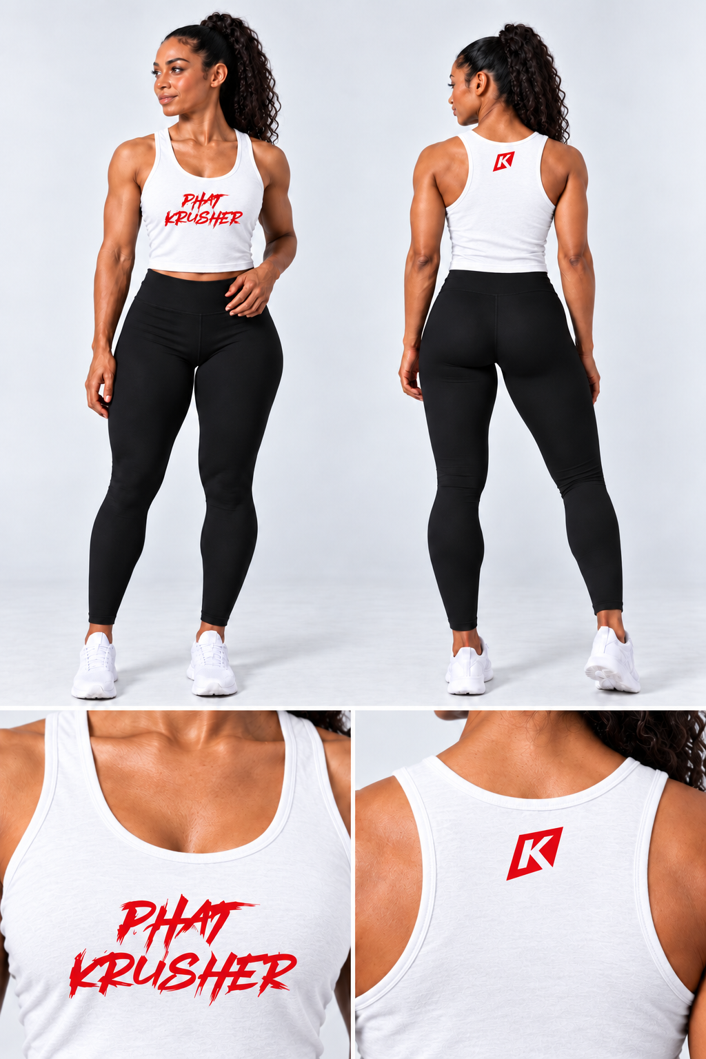 Krusher Signature Crop Top –      Black & White Collection