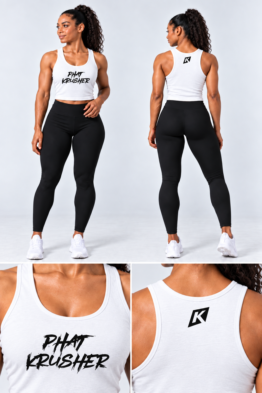 Krusher Signature Crop Top –      Black & White Collection